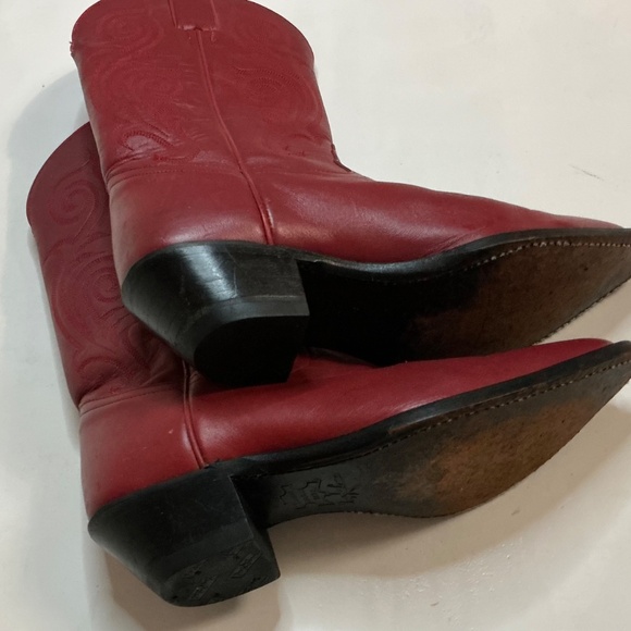 Tony Lama women’s red leather western boots size 6 - Picture 8 of 9